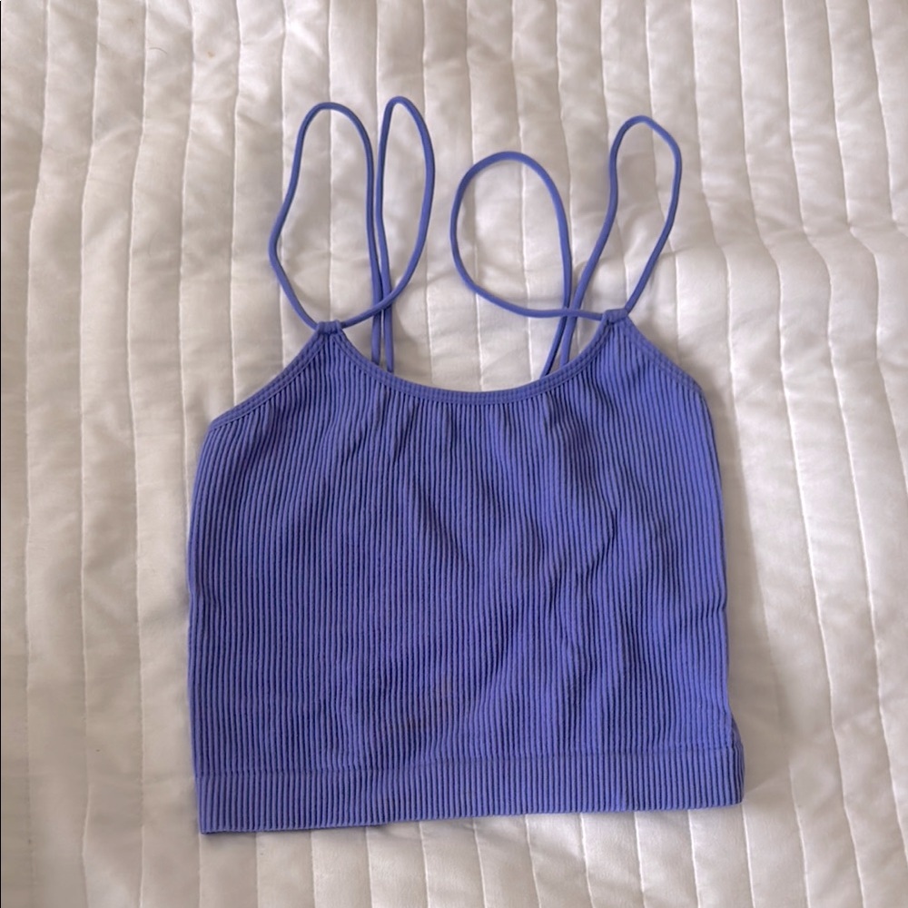Purple Seamless Cropped Tank Top